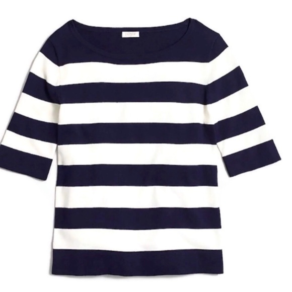 J. Crew Sweaters - J.Crew Elbow Sleeve Boatneck Striped Sweater NEW
